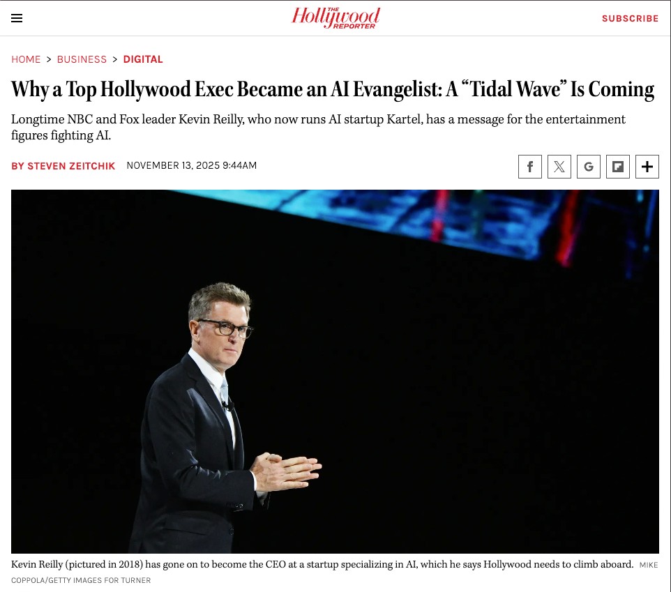 Why a Top Hollywood Exec Became an AI Evangelist: A "Tidal Wave" Is Coming